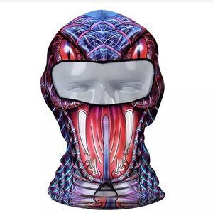 Christmas Mask Balaclava Hood Thin Neck Gaiter Cartoon Printing Full Face Mask